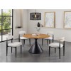 Athan Black and Oak Dining Room Set w/ Floating Back Chairs