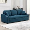 Royden Blue Sleeper Sofa w/ Cup Holders