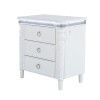Swindon Pearl White Nightstand w/ LED