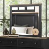 Neue Mills Farmhouse Black and Rustic Oak Mirror