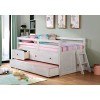 Anisa Twin Loft Bed w/ Trundle (Wire-Brushed White)