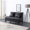Black Faux Leather Settee