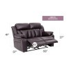 Daria Dark Brown Reclining Loveseat