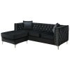 Paige Black Sofa Chaise