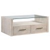 Garland Blonde Glass Top Cocktail Tabl w/ Casters