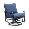 Segovia Outdoor Navy Swivel Glider Arm Chair (Set of 2)