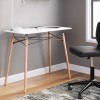 Jaspeni Home Office Desk (White and Natural)