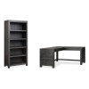 Plum Creek Ravenwood Black L-Shaped Home Office Set