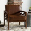 Sawyer Faux Cognac Leather X Chair