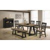 Harper Rectangular Dining Room Set w/ Lattice Back Chairs and Bench