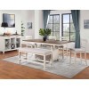 Hyland Counter Height Dining Room Set w/ Bench (Milk and Honey)