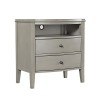 Charlotte Two Drawer Nightstand (Shale)