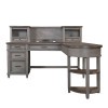Caraway 3-Piece Corner Desk w/ Hutch (Aged Slate)