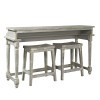 Hinsdale Console Bar Table w/ Two Stools (Greywood)