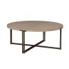 Zander Round Cocktail Table w/ Dual Metal Base (Ancient Stone)