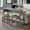 Reeds Farm Console Bar Table w/ Two Stools (Weathered Grey)