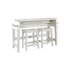 Reeds Farm Console Bar Table w/ Two Stools (Weathered White)