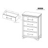 Walnut Reddish-Brown 4-Drawer Chest