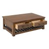 Walnut Reddish-Brown 4-Drawer Cocktail Table