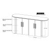 Balam Stained White Round Dining Set w/ Cross Base Table