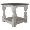 Stone End Table (Off White/ Gray)