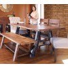 Parota Iron Base Dining Room Set w/ Chair Choices