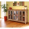 Antique 73 Inch Console w/ 6 Glass Doors
