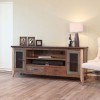Antique 76 Inch TV Stand w/ Doors and Drawers
