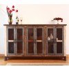 Antique 70 Inch Console w/ Mesh Doors