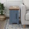 Ithaca Blue Denim and Bourbon Chairside Table