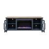 Ithaca Blue Denim and Bourbon 66-inch Fireplace Console