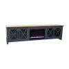 Ithaca Blue Denim and Bourbon 96-inch Fireplace Console