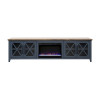 Ithaca Blue Denim and Bourbon 96-inch Fireplace Console