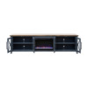 Ithaca Blue Denim and Bourbon 96-inch Fireplace Console
