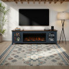 Ithaca Blue Denim and Bourbon 83-inch Fireplace Console