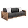 Ancora Black Faux Leather Living Room Set
