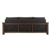 Walnut Black Faux Leather Living Room Set