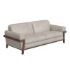 Loft Brown Sofa (Ivory Faux Leather)