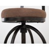 Altea Brown Upholstered Adjustable 24-30 inch Swivel Iron Base Barstool