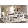Kona Rectangular Dining Room Set w/ Bench (Gray/ White)