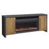 Edison Black and Sandstone 77 Inch Fireplace Console