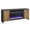 Edison Black and Sandstone 77 Inch Fireplace Console
