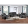 Linton Power Reclining Living Room Set w/ Power Headrests (Dark Gray)