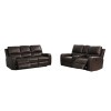 Linton Power Reclining Living Room Set w/ Power Headrests and Lumbar (Dark Brown)