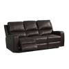 Linton Power Reclining Sofa w/ Drop-Down Table and Power Headrests (Dark Brown)