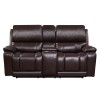 Cicero Reclining Loveseat w/ Console (Brown)
