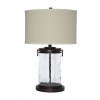 Tailynn Glass Table Lamp (Clear/Bronze)