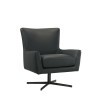 Acadia Leather Swivel Chair (Black)