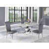 Lanna Dining Room Set w/ Joy Gray Tall Rolled Back Chairs