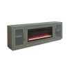 Perry 84 Inch Fireplace Console (Sage Green)